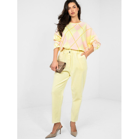 224840 Pantalon en velours côtelé Italy Moda